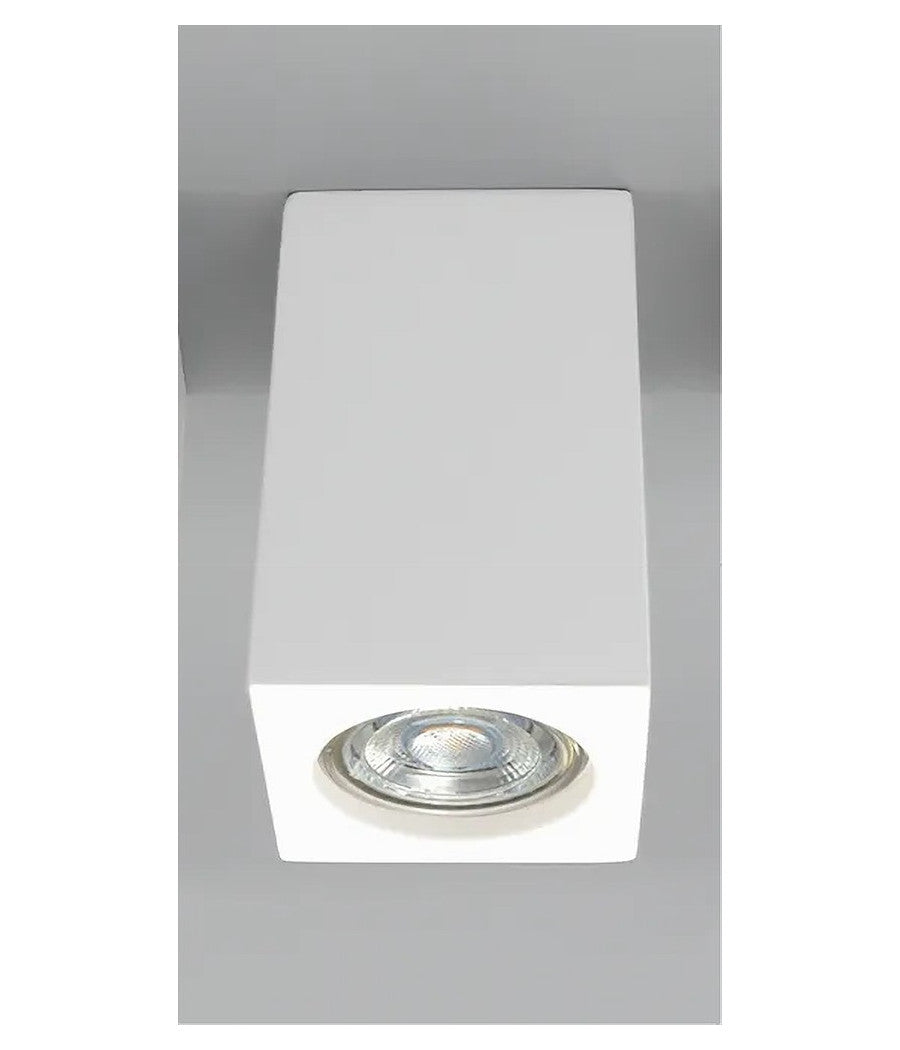 Porta Faretto Lampada Da Soffitto Quadrato In Gesso Gu10 H110mm Ip20 Gs-c110-q         