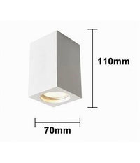 Porta Faretto Lampada Da Soffitto Quadrato In Gesso Gu10 H110mm Ip20 Gs-c110-q         