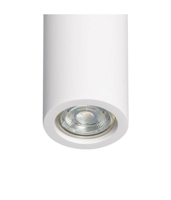 Porta Faretto Lampada Soffitto Gu10 Cilindro Gesso H110mm Verniciabile Gs-c110-t         