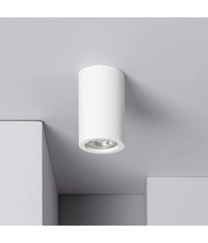 Porta Faretto Lampada Soffitto Gu10 Cilindro Gesso H110mm Verniciabile Gs-c110-t         