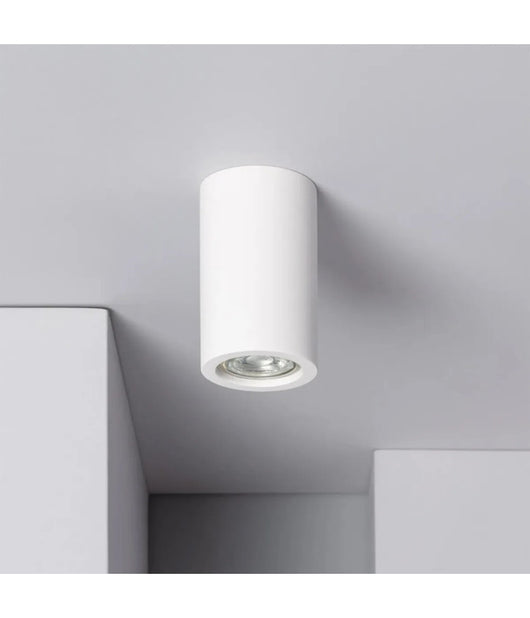 Porta Faretto Lampada Soffitto Gu10 Cilindro Gesso H110mm Verniciabile Gs-c110-t         