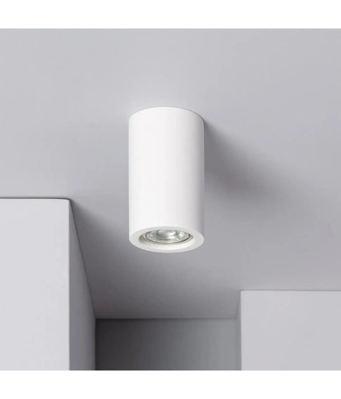 Porta Faretto Lampada Soffitto Gu10 Cilindro Gesso H110mm Verniciabile Gs-c110-t         