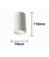 Porta Faretto Lampada Soffitto Gu10 Cilindro Gesso H110mm Verniciabile Gs-c110-t         