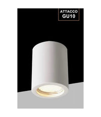 Porta Faretto Lampada Soffitto Gu10 Cilindro In Gesso H90mm Verniciabile Gs-c90-t         