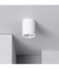 Porta Faretto Lampada Soffitto Gu10 Cilindro In Gesso H90mm Verniciabile Gs-c90-t         