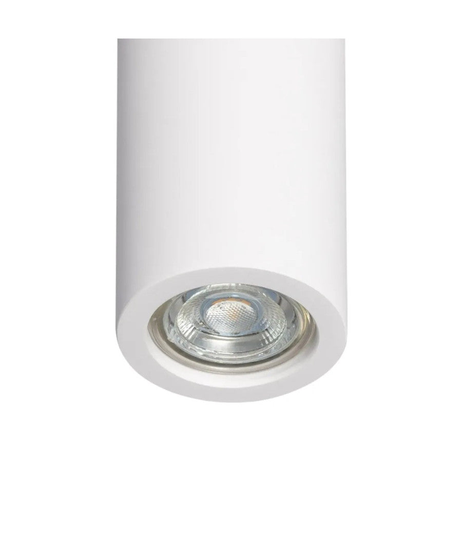 Porta Faretto Lampada Soffitto Gu10 Cilindro In Gesso H90mm Verniciabile Gs-c90-t         