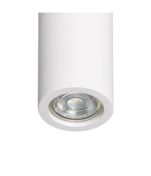 Porta Faretto Lampada Soffitto Gu10 Cilindro In Gesso H90mm Verniciabile Gs-c90-t         