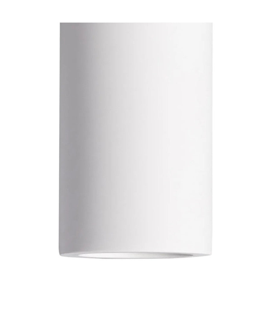 Porta Faretto Lampada Soffitto Gu10 Cilindro In Gesso H90mm Verniciabile Gs-c90-t         