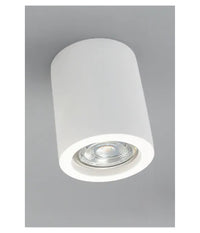 Porta Faretto Lampada Soffitto Gu10 Cilindro In Gesso H90mm Verniciabile Gs-c90-t         