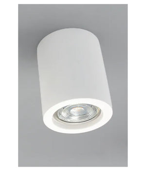 Porta Faretto Lampada Soffitto Gu10 Cilindro In Gesso H90mm Verniciabile Gs-c90-t         