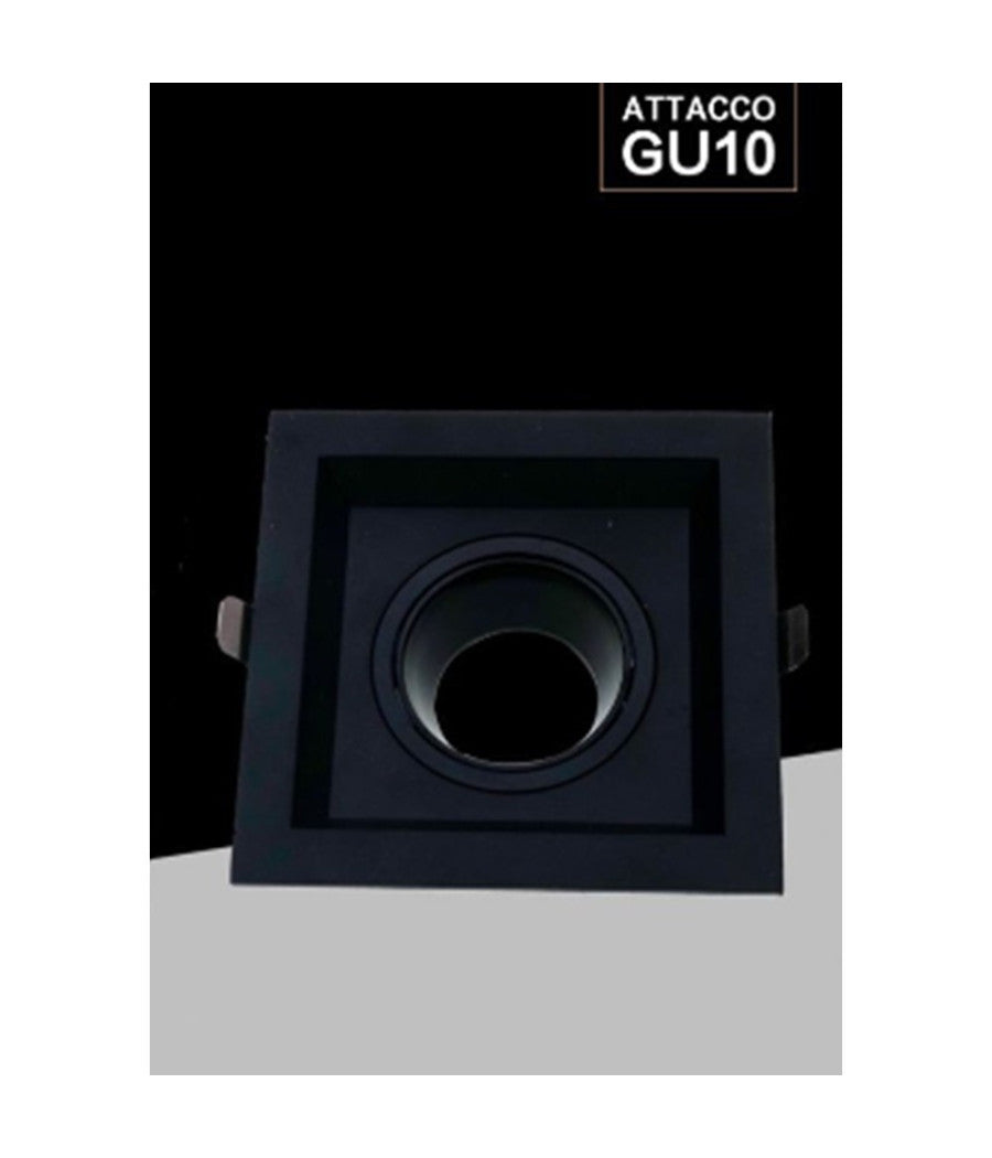 Porta Faretto Orientabile Da Incasso Nero Per Lampadine Gu10 / Gu5.3 P33-gu10-n1         
