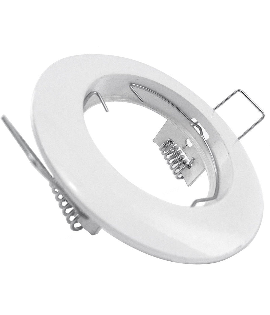 Porta Faretto Portafaretto Fisso Incasso Lampadine Lampada Led Gu10 Bianco 60mm         