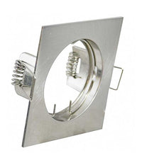 Porta Faretto Portafaretto Quadrato Incasso Acciaio Lampada Led Gu10         