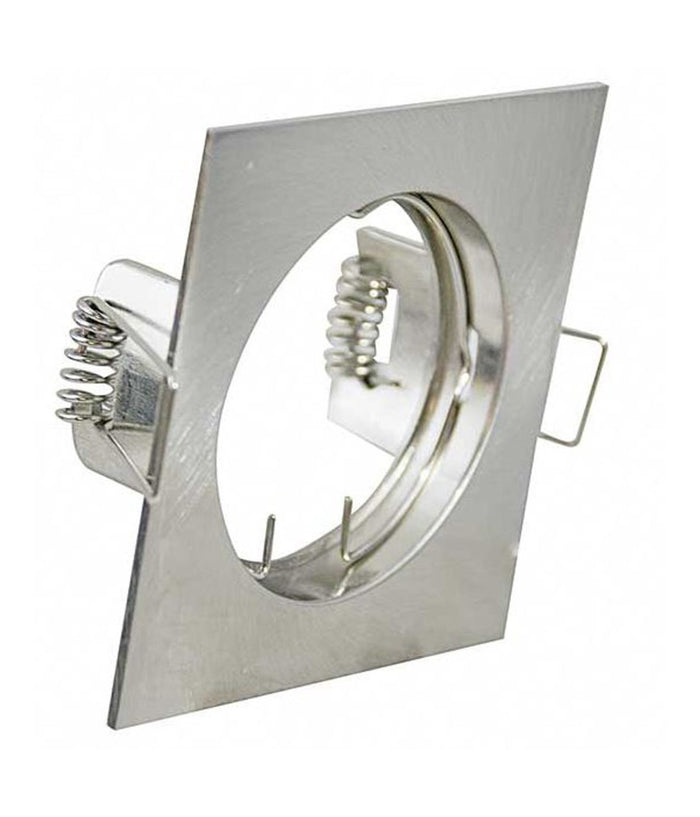 Porta Faretto Portafaretto Quadrato Incasso Acciaio Lampada Led Gu10         