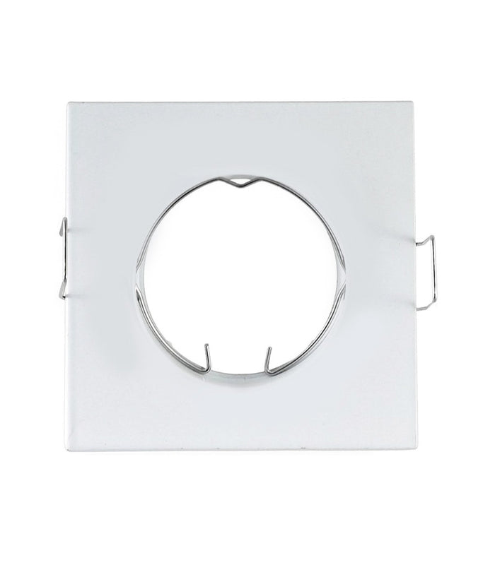 Porta Faretto Portafaretto Quadrato Incasso Bianco Lampada Led Gu10 63mm         