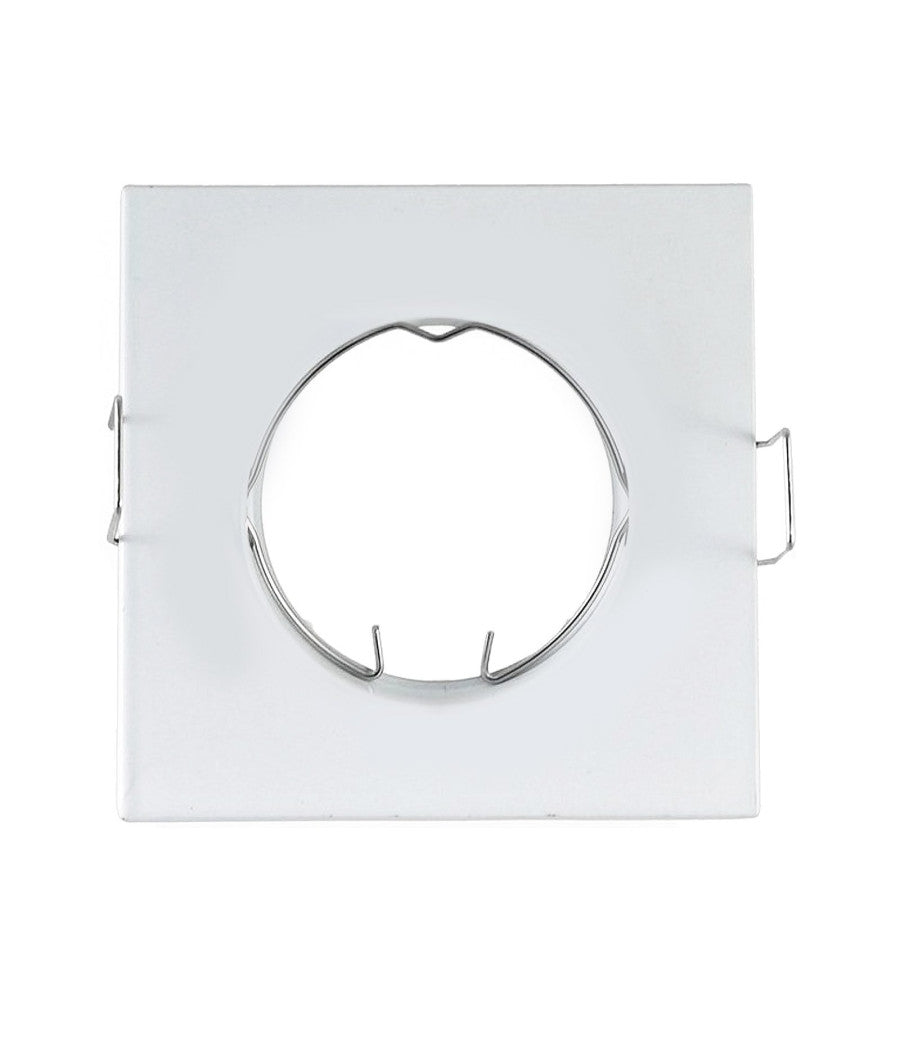 Porta Faretto Portafaretto Quadrato Incasso Bianco Lampada Led Gu10 63mm         
