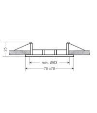 Porta Faretto Portafaretto Quadrato Incasso Bianco Lampada Led Gu10 63mm         