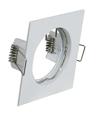 Porta Faretto Portafaretto Quadrato Incasso Bianco Lampada Led Gu10 63mm         