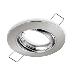 Porta Faretto Portafaretto Supporto Orientabile Incasso Gu10 Mr16 Satinato         