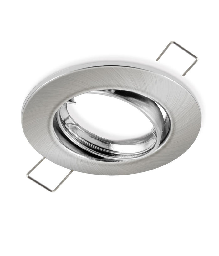 Porta Faretto Portafaretto Supporto Orientabile Incasso Gu10 Mr16 Satinato         