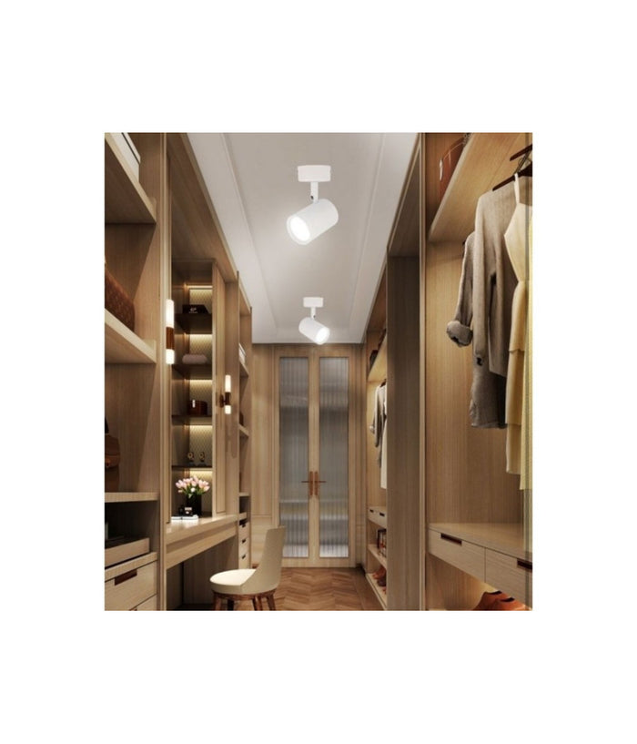 Porta Faretto Proiettore Orientabile Da Soffitto Parete A Cilindro Gu10 P28-gu10  Bianco       