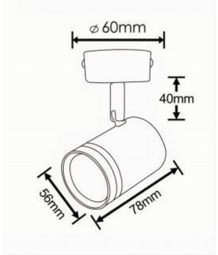 Porta Faretto Proiettore Orientabile Da Soffitto Parete A Cilindro Gu10 P28-gu10  Bianco       