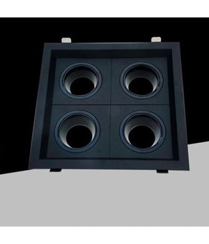 Porta Faretto Quadruplo Orientabile Incasso Nero Per Lampadine Gu10/gu5.3 P33-n4         