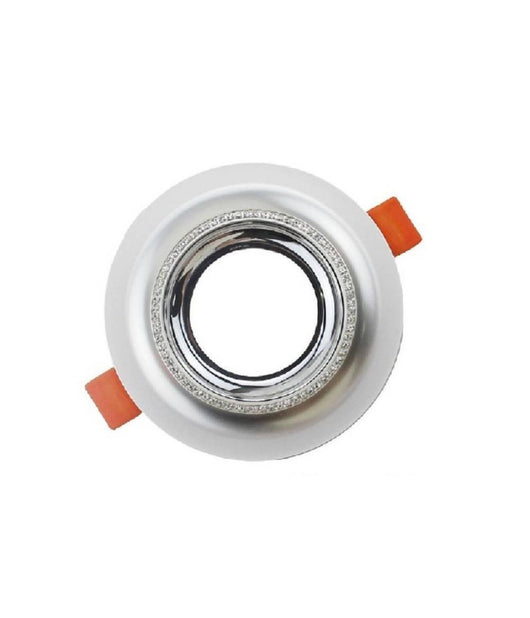 Porta Faretto Rotondo Ad Incasso Con Brillantini Gu10 Foro 75mm Argento Oro P25  Argento       