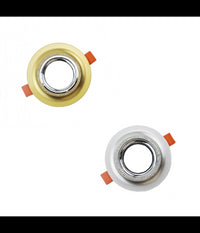 Porta Faretto Rotondo Ad Incasso Con Brillantini Gu10 Foro 75mm Argento Oro P25         