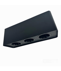 Porta Faretto Triplo Orientabile Da Soffitto Nero Per Faretto Gu10 Gu5.3 P34-n3         