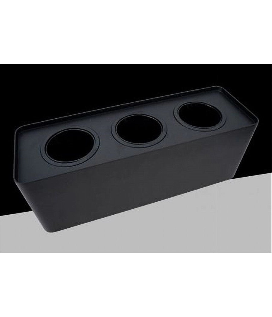 Porta Faretto Triplo Orientabile Da Soffitto Nero Per Faretto Gu10 Gu5.3 P34-n3         