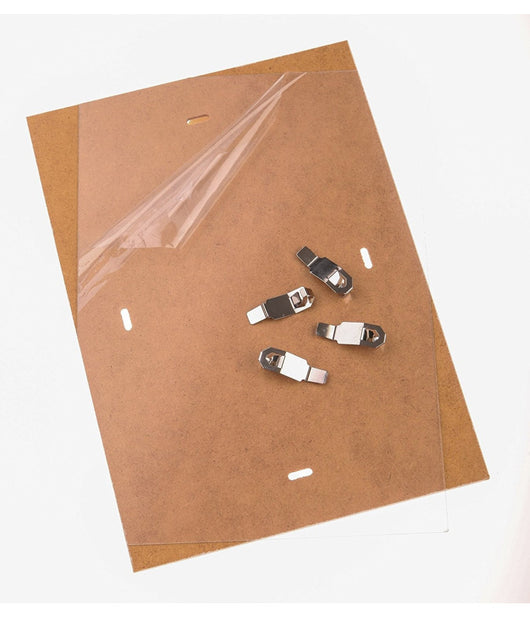 Porta Foto 20x25 Con Clip Fix Intercambiabile A Giorno Plexiglass Senza Cornice         