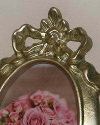 Mobili2g - portafoto in foglia argento ovale - misure: l.25 x h.34 x p.2