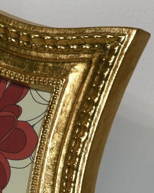 Mobili2g - portafoto in foglia oro rettangolare-sagomata- misure: l.30 x h.31 x p.3