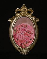 Mobili2g - portafoto in foglia argento ovale - misure: l.25 x h.34 x p.2