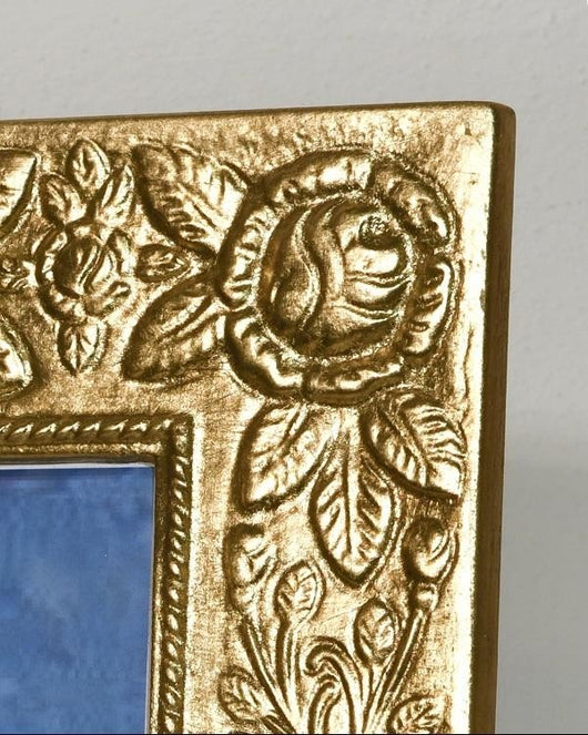 Mobili2g - portafoto in foglia oro rettangolare- misure: l.25 x h.30 x p.2