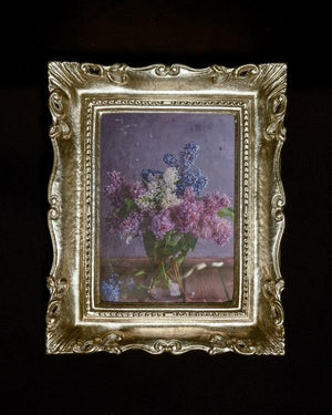 Mobili2g - portafoto in foglia argento rettangolare - misure: l.39 x h.49 x p.3