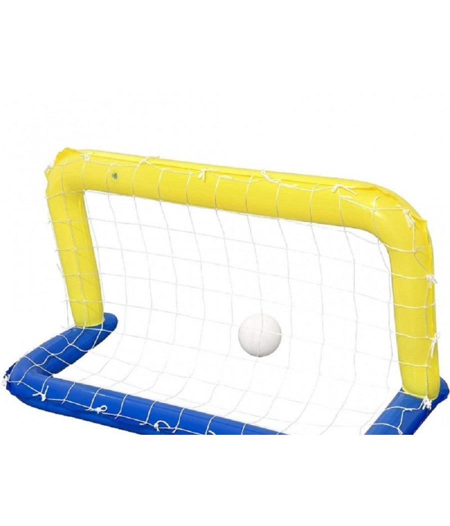 Porta Gonfiabile Galleggiante Water Polo Con Palla Giallo 137x66cm Bambini 52123         