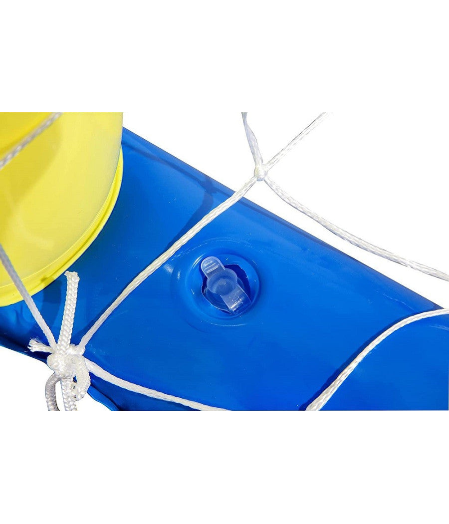 Porta Gonfiabile Galleggiante Water Polo Con Palla Giallo 137x66cm Bambini 52123         