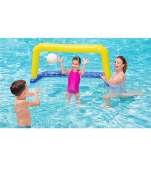 Porta Gonfiabile Galleggiante Water Polo Con Palla Giallo 137x66cm Bambini 52123         