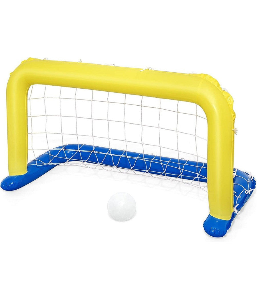 Porta Gonfiabile Galleggiante Water Polo Con Palla Giallo 137x66cm Bambini 52123         