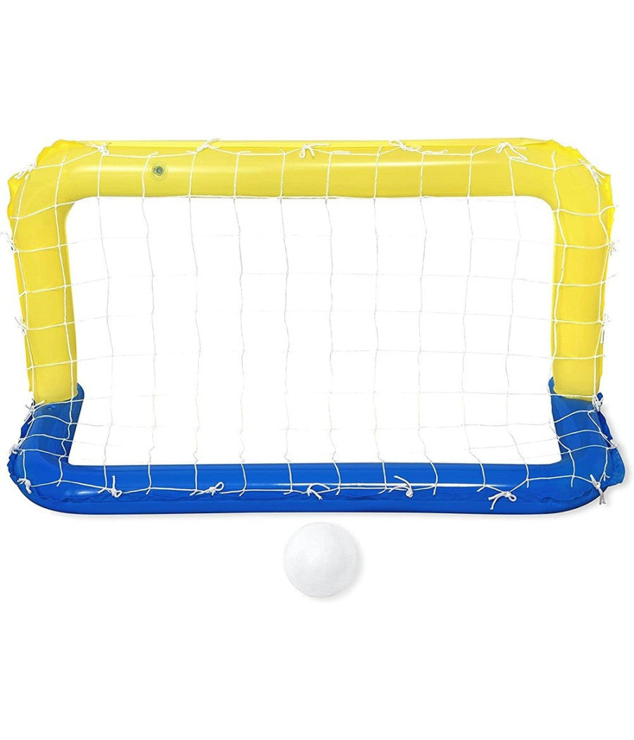 Porta Gonfiabile Galleggiante Water Polo Con Palla Giallo 137x66cm Bambini 52123         