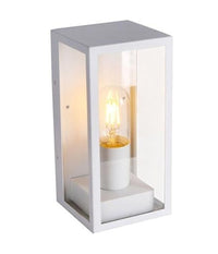 Porta Lampada Esterno Vetro Vt8517 Bianco Matto E27 Ip44 Retro Illuminazione         
