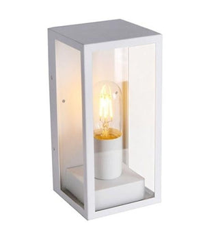Porta Lampada Esterno Vetro Vt8517 Bianco Matto E27 Ip44 Retro Illuminazione         