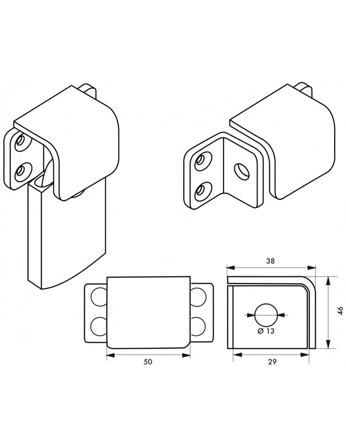 Occhiolo porta lucchetto rinforzato con protezione, apertura a sinistra, in acciaio, portalucchetto nero - THIRARD