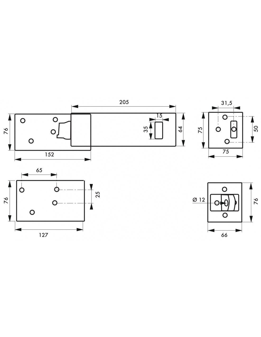 Porta lucchetto rinforzato, nero - THIRARD