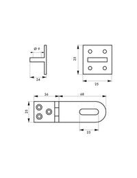 Porta lucchetto sovrapposto, in ottone cromato, per chiudere casseforti e porte - THIRARD