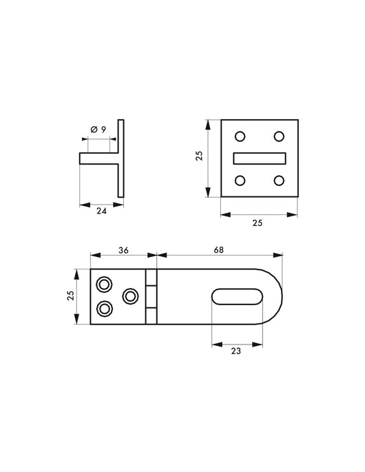 Porta lucchetto sovrapposto, in ottone cromato, per chiudere casseforti e porte - THIRARD