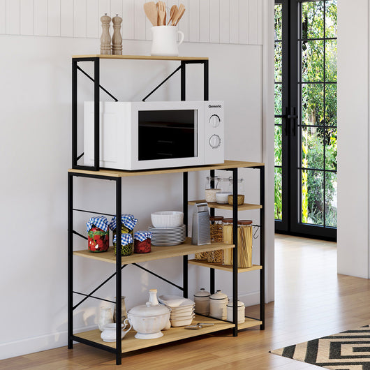 IDMarket - Porta microonde a più ripiani DETROIT