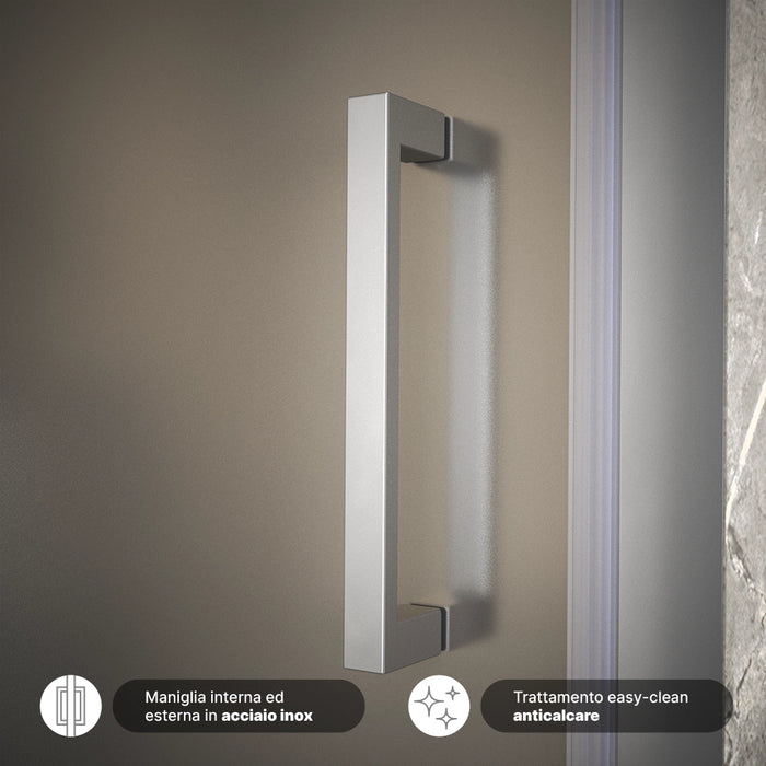 Porta doccia 90cm apertura a battente vetro 6mm opaco | Aruba 